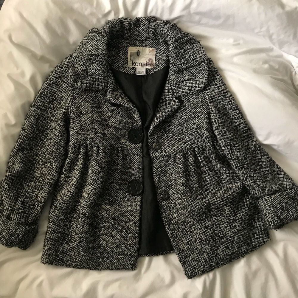 last chance: Kensie tweed peplum coat